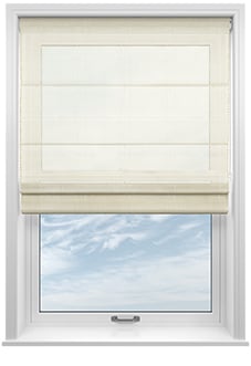 Catania Stripe Voile, Powder Cream - Motorised Roman Blind